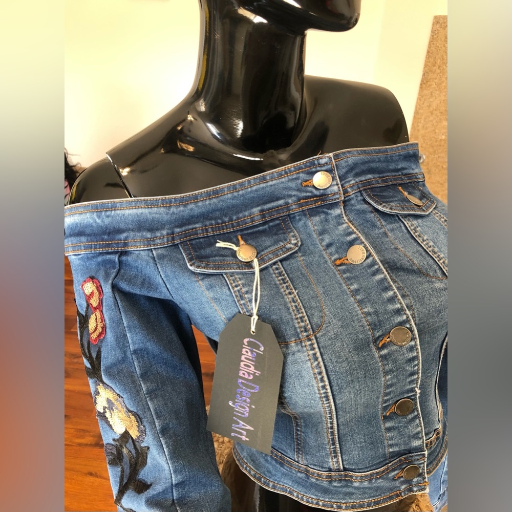 Lace Floral Denim